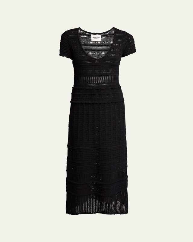 Aurore Short-Sleeve Crochet Maxi Dress